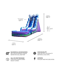 JumpOrange 19 Mermaid Water Slide Inflatable with Splash Pool, Commercial Grade, Kids and Adults, Tall Blow Up Waterslide, Outdoor Indoor, Wet Dry Use