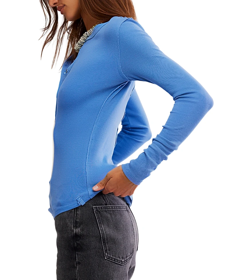 Free People Women's Long-Sleeve Henley Top