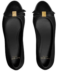 kate spade new york Women's Deco Bow Smooth Leather Ballet Pumps