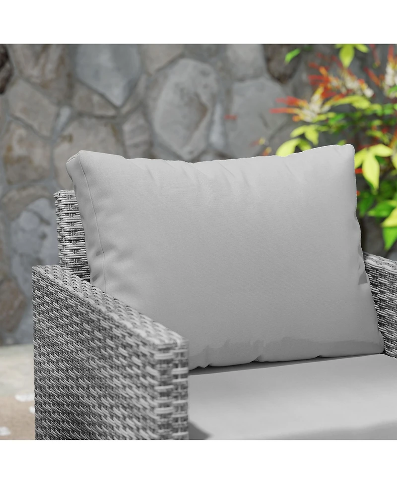 Outsunny 3PCS Patio Furniture Set Wicker Bistro Set with Cushions,