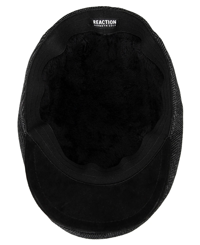 Kenneth Cole Reaction Men's Lined Herringbone Flat Cap