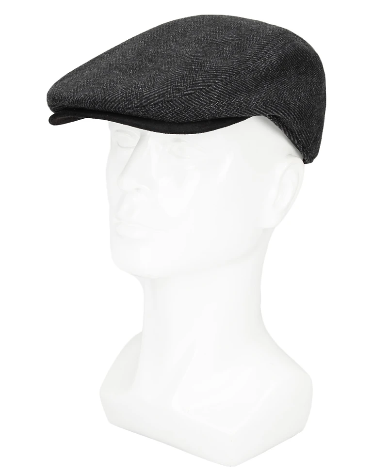 Kenneth Cole Reaction Men's Lined Herringbone Flat Cap