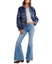 Free People Women's Bandana Jacquard Long-Sleeve Shirt