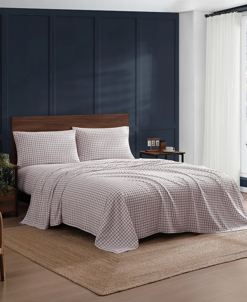 Tommy Hilfiger Printed Flannel -Pc. Sheet Set