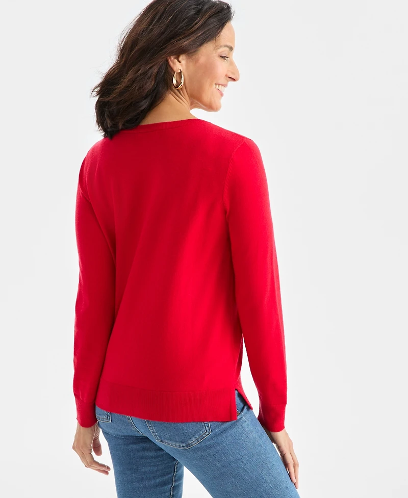 Style & Co Women's V-Neck Long-Sleeve Sweater, Created for Macy's