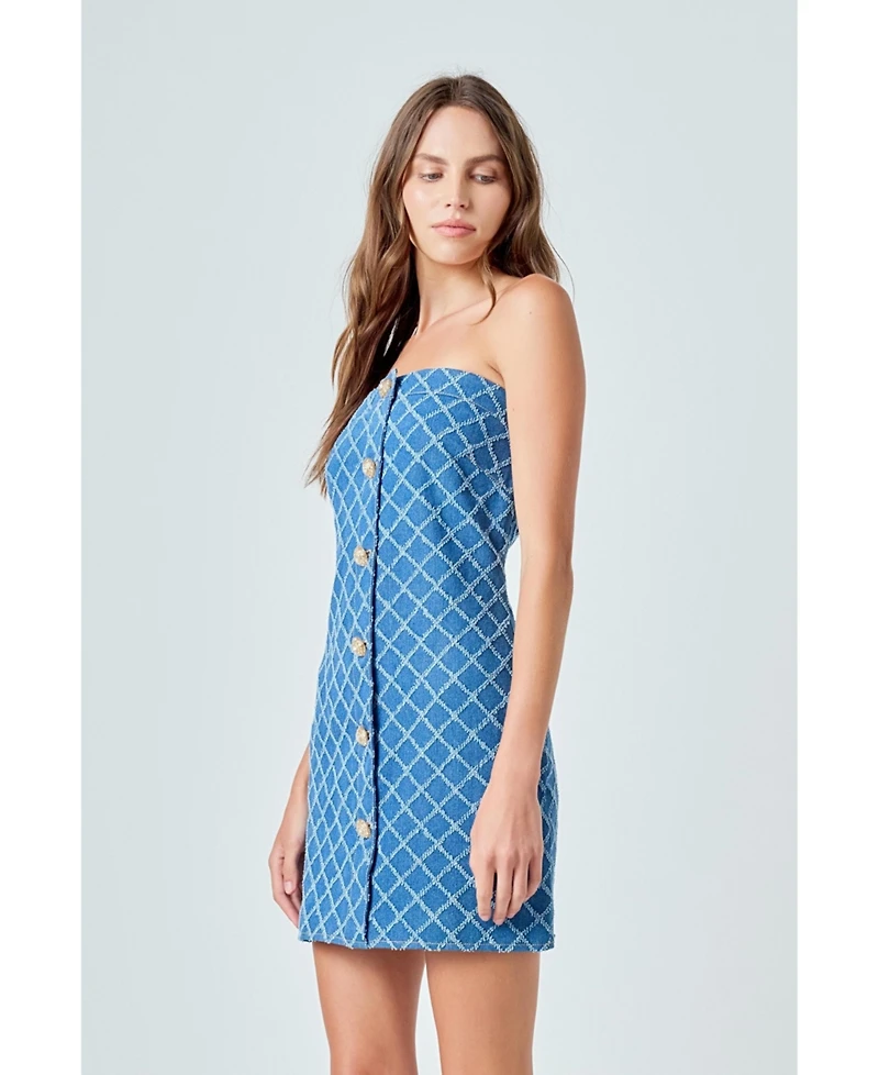 endless rose Women's Distressed Denim Mini Dress