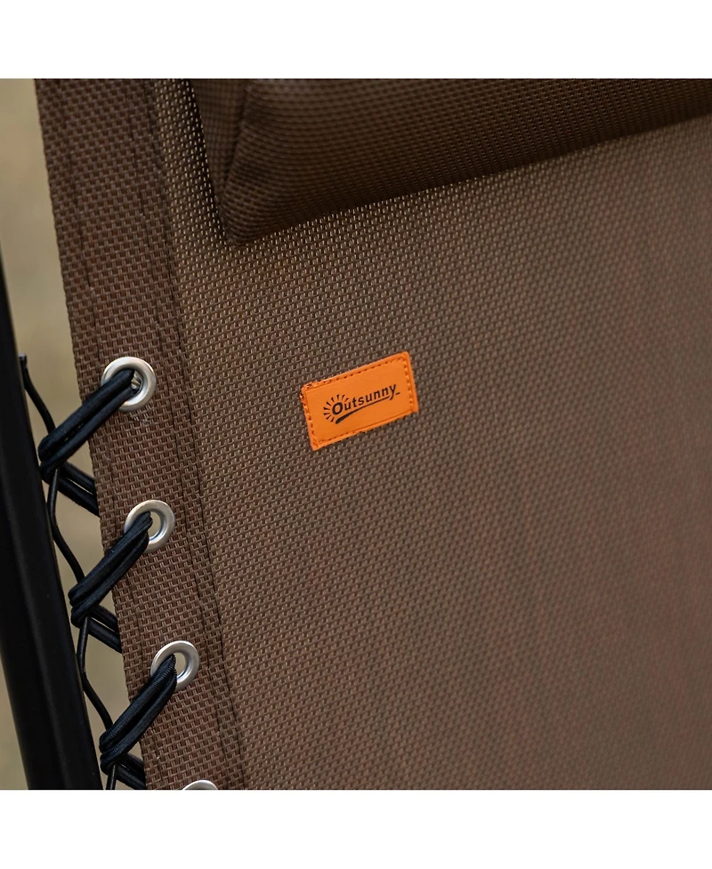 Outsunny Zero Gravity Chair Set with Folding Table & Cup Holder Trays,