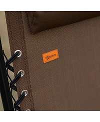 Outsunny Zero Gravity Chair Set with Folding Table & Cup Holder Trays,