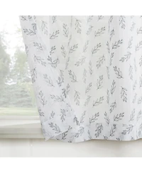 No. 918 Hollis Floral Leaf Sheer Rod Pocket Kitchen Curtain Tier Pair