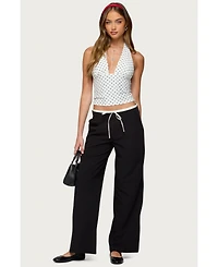 Edikted Womens Blaire Polka Dot Halter Top
