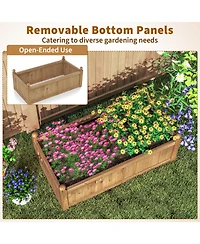 Gymax Raised Garden Bed 46'' x 24'' x 16'' Planter Box w/ 4 Drainage Holes for Patio