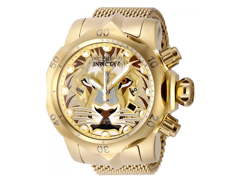 Invicta Men's Venom Quartz Multifunction Antique Silver, Gold, Brown