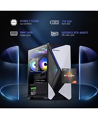 Ipason Gaming Desktop: Amd Ryzen 7 5700X, Nvidia Rtx 4060 Ti, 16GB Ram, 1TB Ssd, Windows 11 Home - Prebuilt Gaming Pc