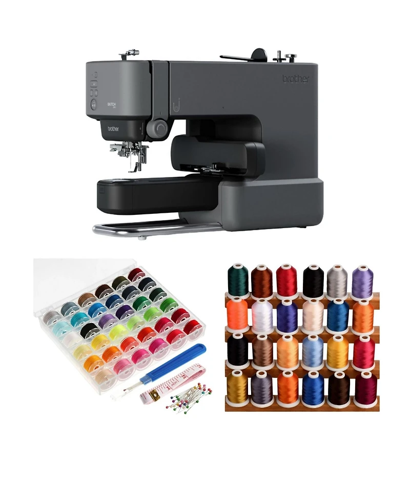Brother Skitch Single-Needle Embroidery Machine with Colors Thread, and Bobbins