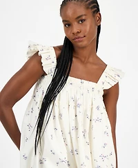 Lucky Brand Women's Ruched Flutter Mini Dress