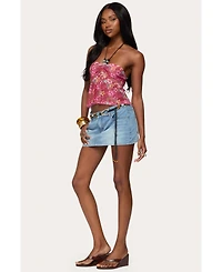 Edikted Women's Solana Floral Cut Out Halter Top