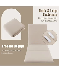 Gymax 2PCS Patio Lounge Chair Recliner Chair w/ 3-Position Adjustable Backrest & Cushion