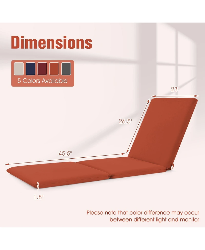 Gymax 2PCS Patio Lounge Chair Recliner Chair w/ 3-Position Adjustable Backrest & Cushion