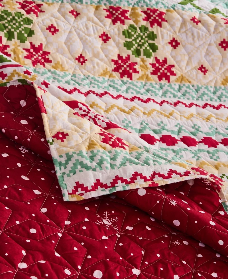 Greenland Home Fashions Fair Isle Snow 2-Pc. Quilt Set, Twin