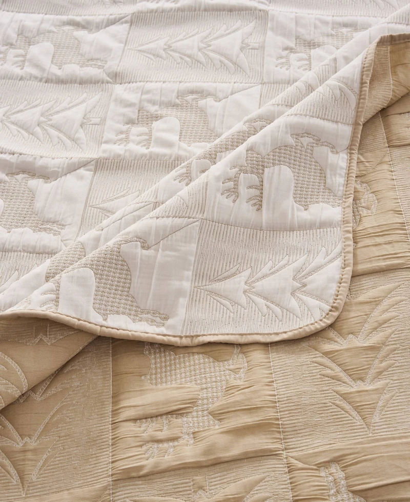 Greenland Home Fashions Reindeer Games Holiday Matelasse -Pc. Coverlet Set