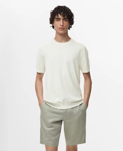 Mango Men's Cotton Fine-Knit T-Shirt