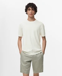 Mango Men's Cotton Fine-Knit T-Shirt