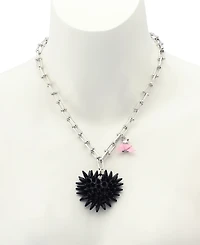Betsey Johnson Faux Stone Spiky Heart Pendant Necklace