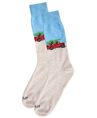 MeMoi Men's Holiday Pup Pick Up Crew Socks