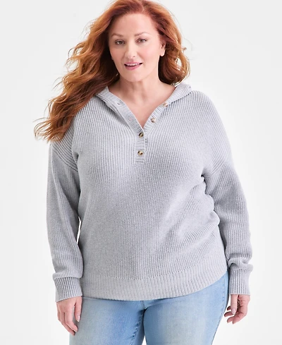 Style & Co Plus Hoodie Sweater, Macy's Exclusive