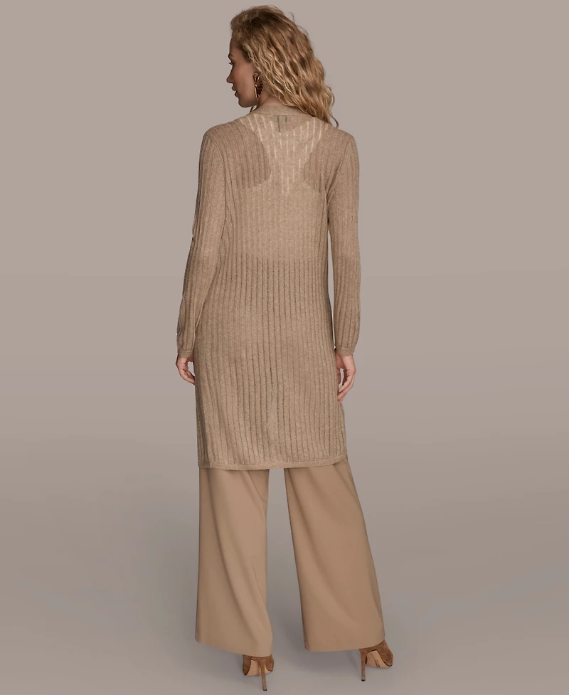 Donna Karan New York Women's Open V-Neck Long Sleeve Cardigan