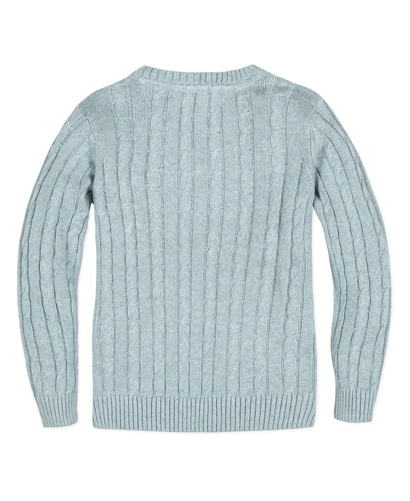 Hope & Henry Baby Boys Long Sleeve Fine Gauge Cable V-Neck Sweater