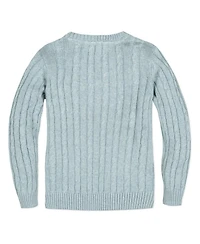 Hope & Henry Baby Boys Long Sleeve Fine Gauge Cable V-Neck Sweater