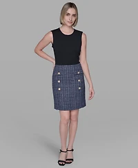 Karl Lagerfeld Paris Women's Multi Textured Twofer Mini Dress