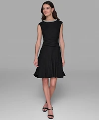 Karl Lagerfeld Paris Women's Stretch Textured Knit with Embellished Neck