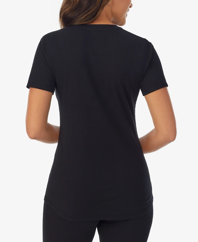 Cuddl Duds Women's Crewneck Short Sleeve T-Shirt