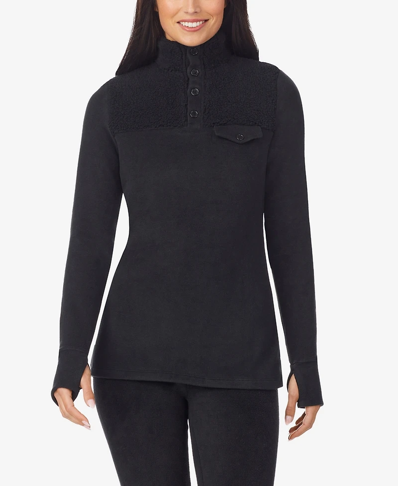 Cuddl Duds Petite Fleecewear Pull-On Top