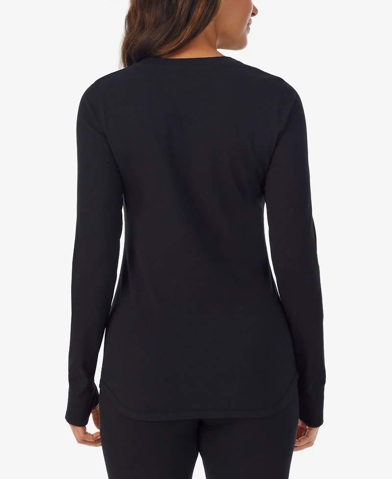 Cuddl Duds Petite Scoop Neck Long Sleeve Top
