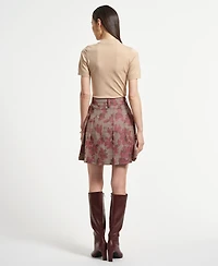 Isaac Mizrahi Women's A-Line Pleated Plaid Mini Skirt