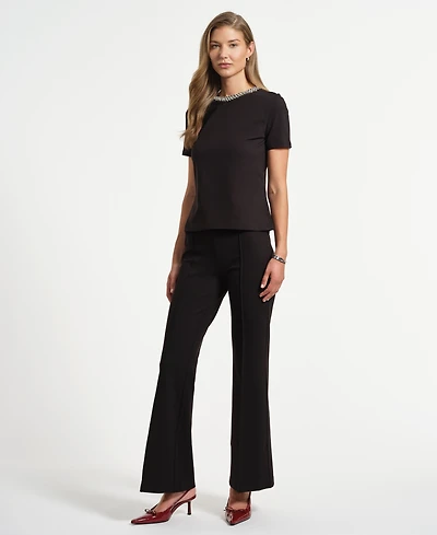 Isaac Mizrahi Women's Jewel Neck T-Shirt