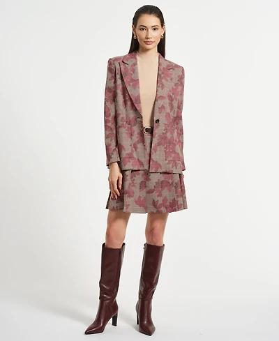Isaac Mizrahi Women's Plaid Long Sleeves Blazer