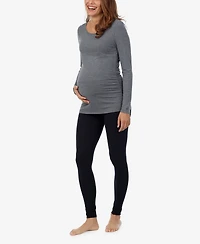 Cuddl Duds Maternity Ballet Neck Long Sleeve Top