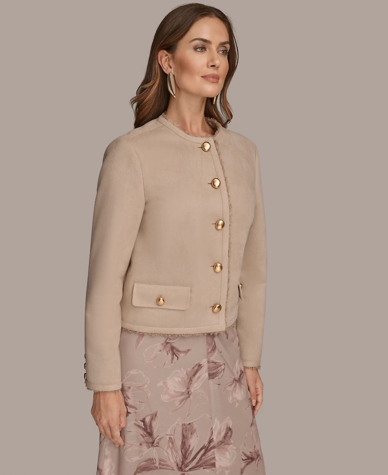 Donna Karan New York Women's Long Sleeve Boxy Coat