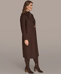 Donna Karan New York Women's Wool Blend Buckle Detail Coat