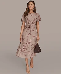 Donna Karan New York Women's Printed Ruched Dress