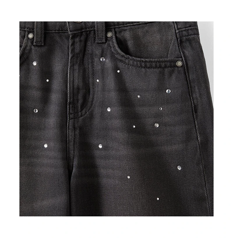 Cotton On Big Girls Little/Big Embellished Super Wide Denim Jean