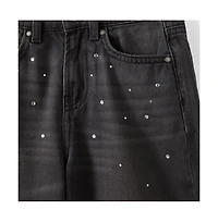 Cotton On Big Girls Little/Big Embellished Super Wide Denim Jean