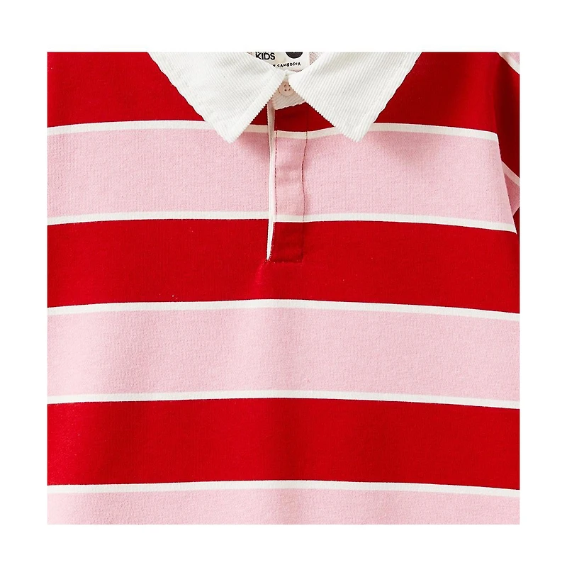 Cotton On Little Girls Little/Big Rugby Polo L/S Top