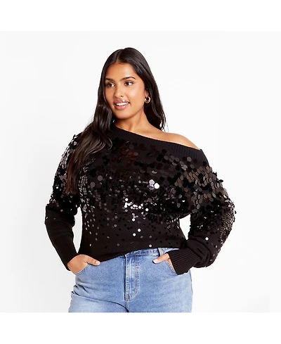 City Chic Plus Braylin Sequin Jumper