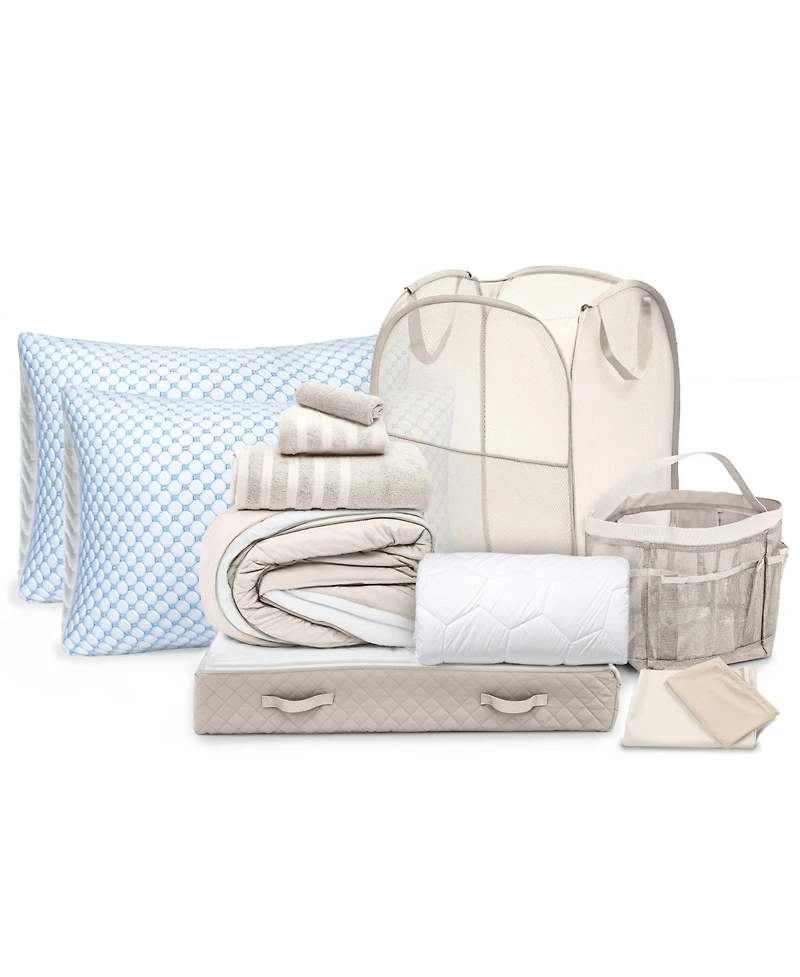 Hearth & Harbor 15-Piece Complete Back to College Dorm Room Essentials Set