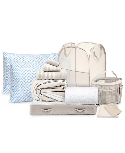 Hearth & Harbor 15-Piece Complete Back to College Dorm Room Essentials Set